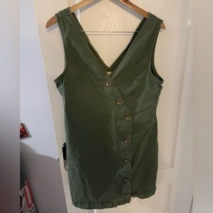 Anthropologie Warp + Weft Olive Green Mini Dress